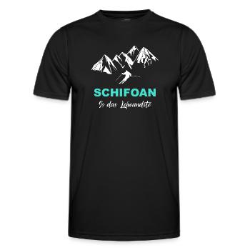 Skifahren is das Leiwandste - Männer Funktions-T-Shirt - Schwarz - Vorne - AI Model Male 178 dark (178cm)