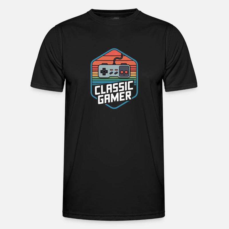 Classic Gamer Retro Controller Nostalgia - Men's Functional T-Shirt - black