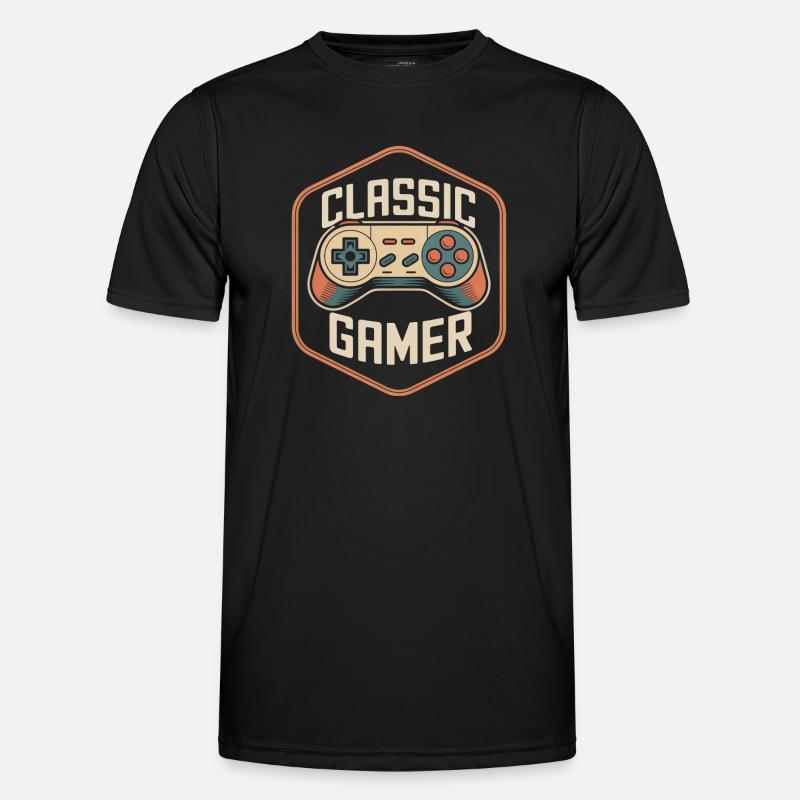 Classic Gamer Retro Controller Nostalgie - Männer Funktions-T-Shirt - Schwarz