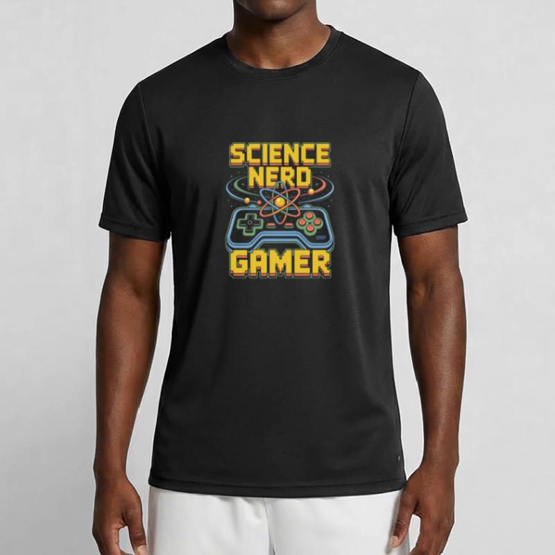 Science Nerd Gamer Atom Controller Wissenschaft T-shirt sport Homme
