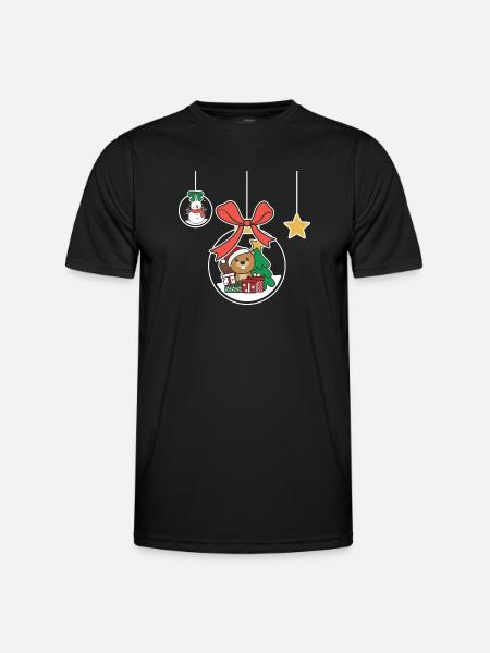 Beaver Christmas Snow Globe Beaver - Men's Functional T-Shirt - black