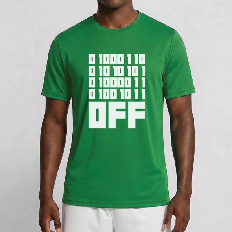 Binary Code F**k OFF – Humour Nerd & Geek Code T-shirt sport Homme