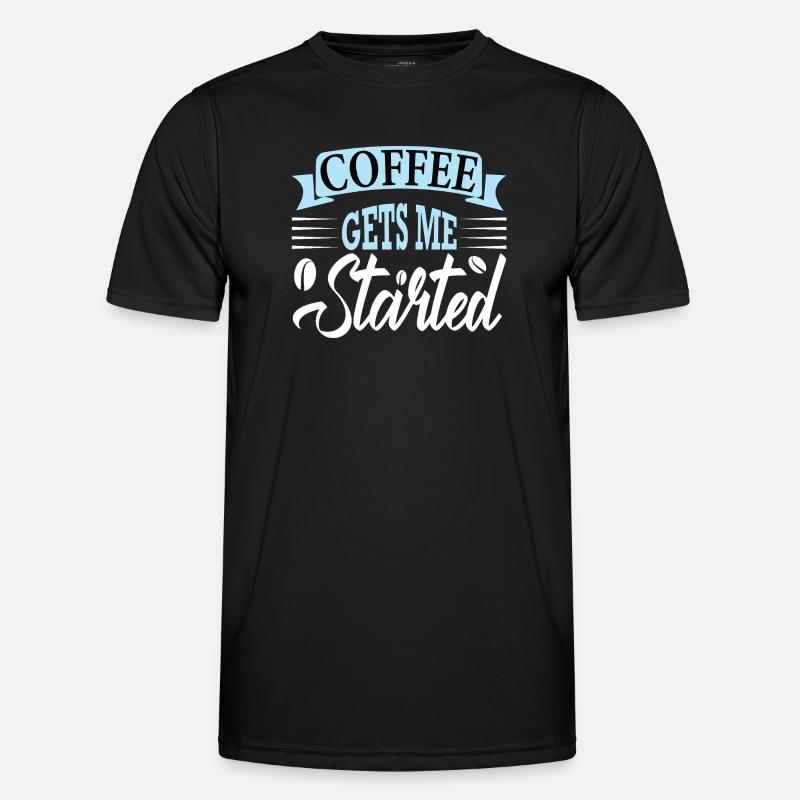 coffee gets me started - Männer Funktions-T-Shirt - Schwarz