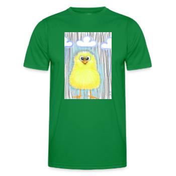 Niedlicher gelber Entenküken in Regen - Männer Funktions-T-Shirt - Kelly Green - Vorne - AI Model Male 178 dark (178cm)