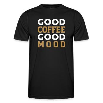 Good coffee good mood - Männer Funktions-T-Shirt - Schwarz - Vorne - AI Model Male 178 dark (178cm)