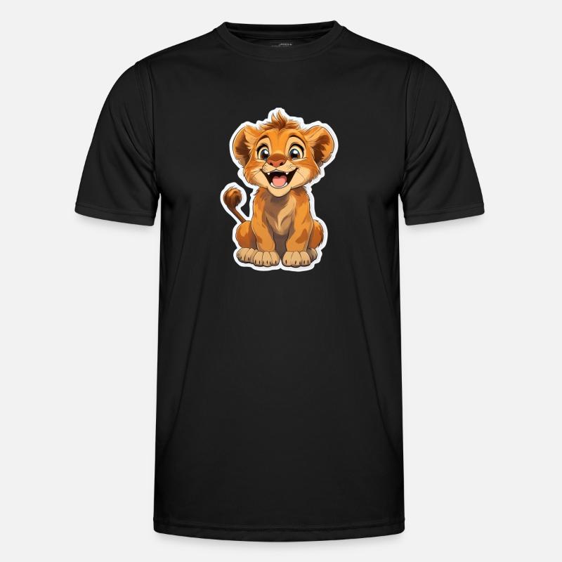 Löwe - Männer Funktions-T-Shirt - Schwarz