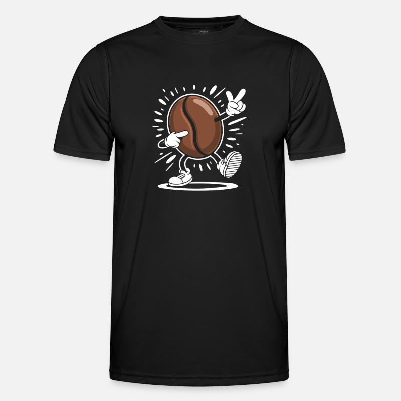 Caffeine Coffee Bean Comic Coffee - Men's Functional T-Shirt - black