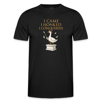 Funny Gänse Meme Chaos Honk Zertifiziert Albern - Männer Funktions-T-Shirt - Schwarz - Vorne - AI Model Male 178 dark (178cm)
