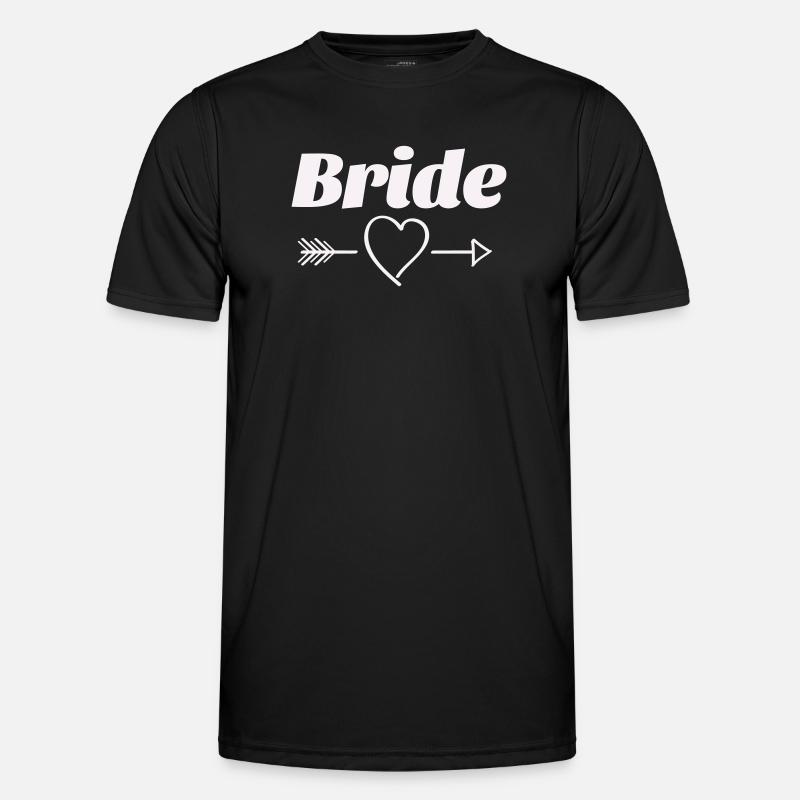 Braut Herz Pfeil Design - Männer Funktions-T-Shirt - Schwarz
