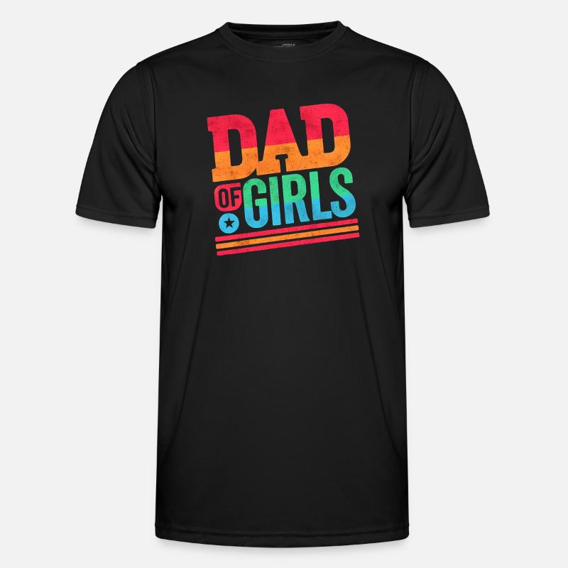 Vater von Mädchen Regenbogen, Väter Männer Funktions-T-Shirt