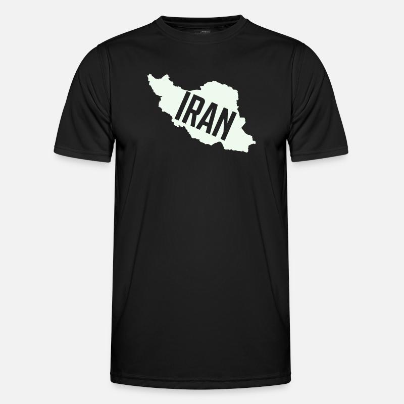 Iran Map Bold Typography - Männer Funktions-T-Shirt - Schwarz