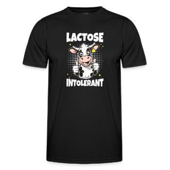 Vache laitière intolérante au lactose - T-shirt sport Homme - noir - Devant - AI Model Male 178 dark (178cm)