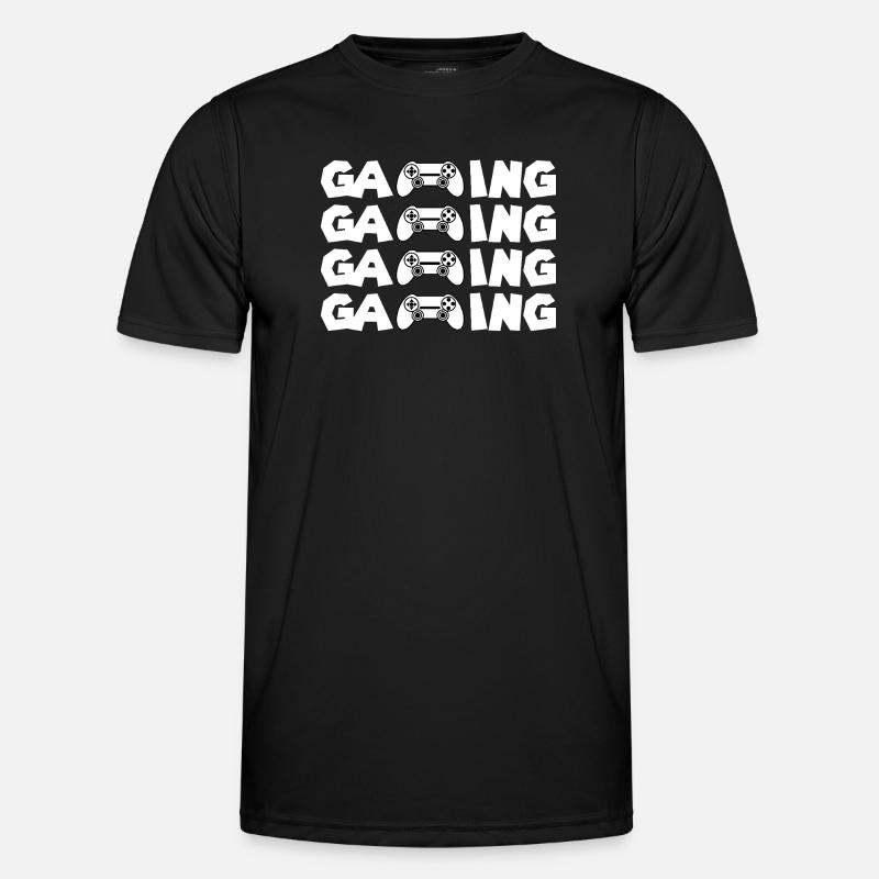 Gaming Glyphs Controller Muster - Männer Funktions-T-Shirt - Schwarz