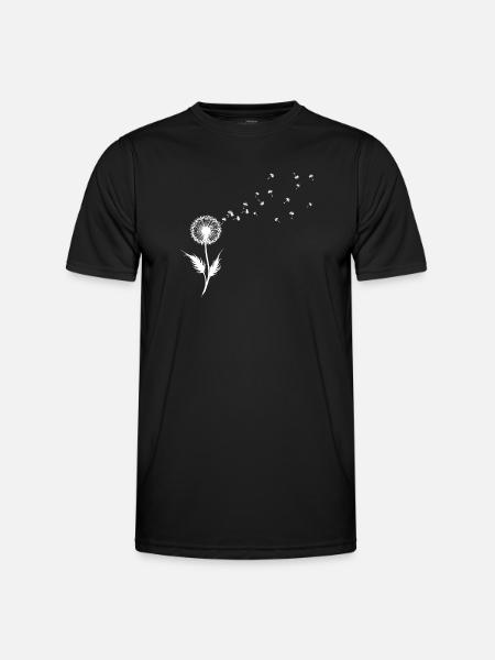 Löwenzahn Samen Silhouette - Männer Funktions-T-Shirt - Schwarz