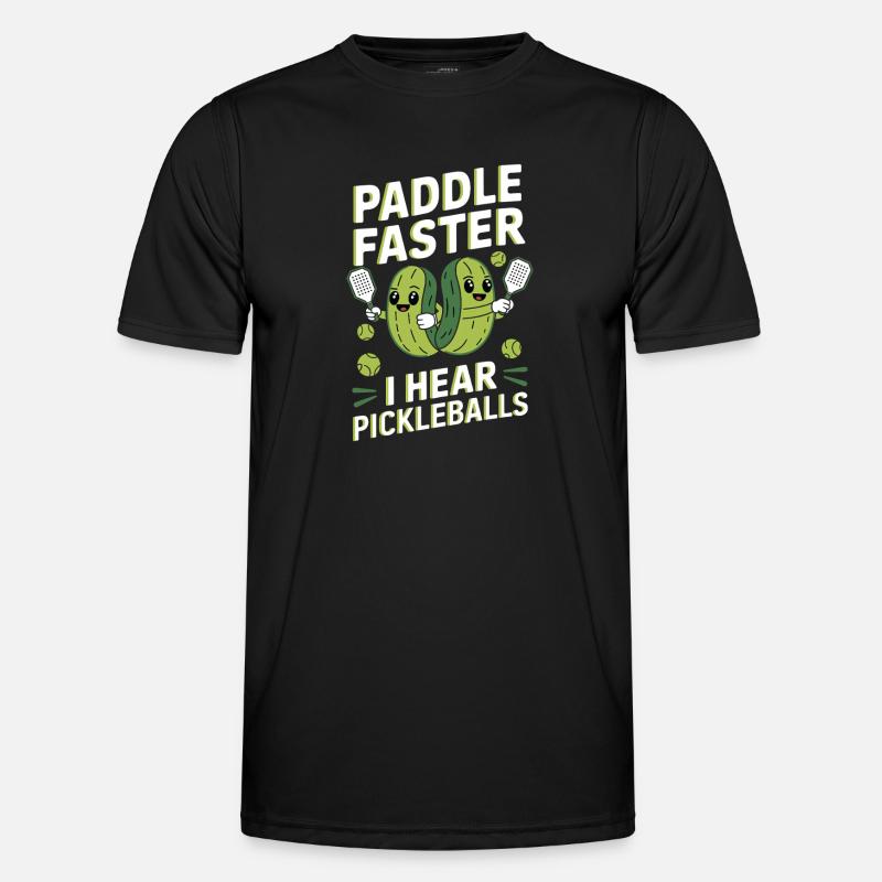 Pickleball Gurke Essiggurke Geschenk - Männer Funktions-T-Shirt - Schwarz