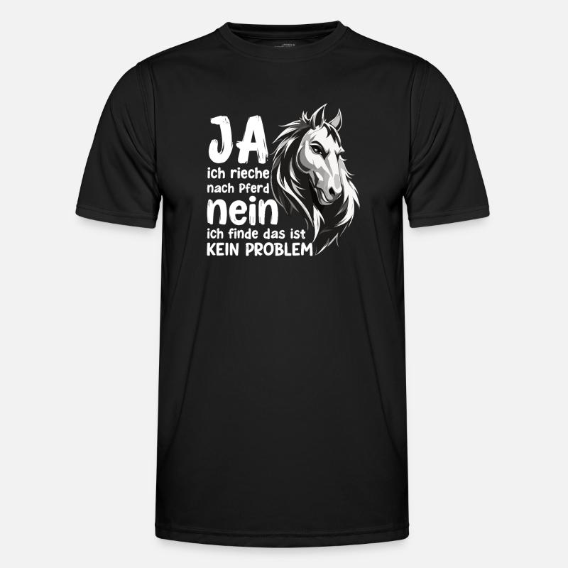 Pferde Spruch mit Pferdekopf Statement Hobby - Männer Funktions-T-Shirt - Schwarz