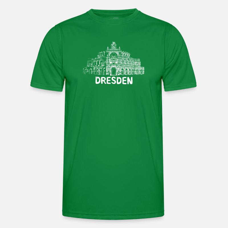 Dresden Semperoper Illustration Männer Funktions-T-Shirt