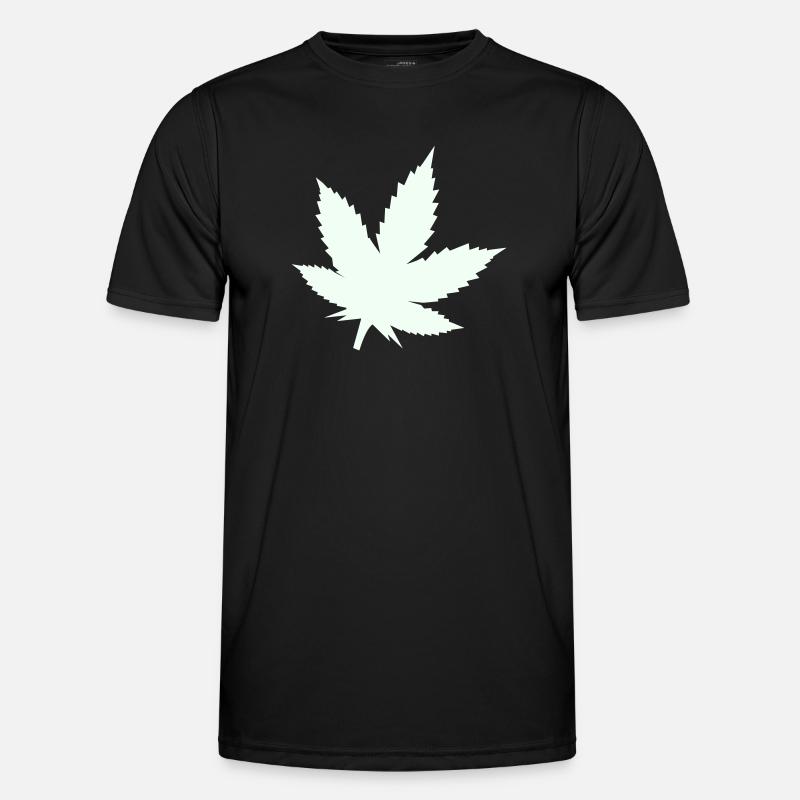 Cannabis Leaf Silhouette Mint - Men's Functional T-Shirt - black
