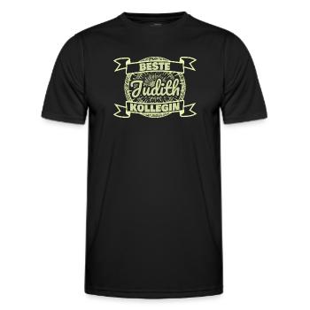 Arbeitskollegin Judith - Männer Funktions-T-Shirt - Schwarz - Vorne - AI Model Male 178 dark (178cm)