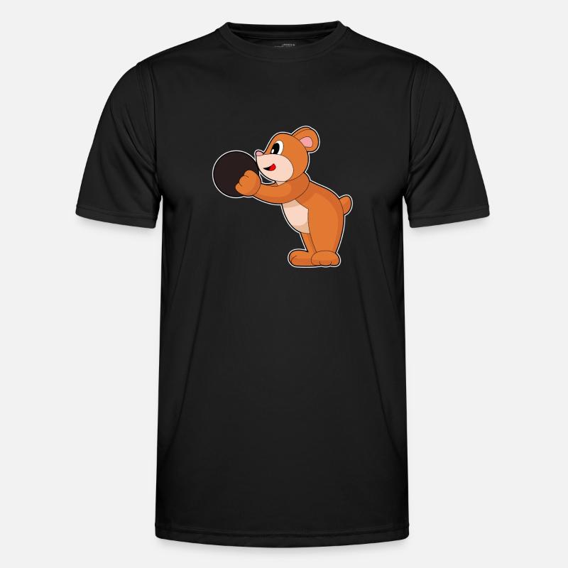 Bear Bowling Bowling Ball - Men's Functional T-Shirt - black