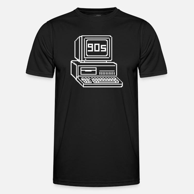 Retro 90s Console Pixel Art - Men's Functional T-Shirt - black
