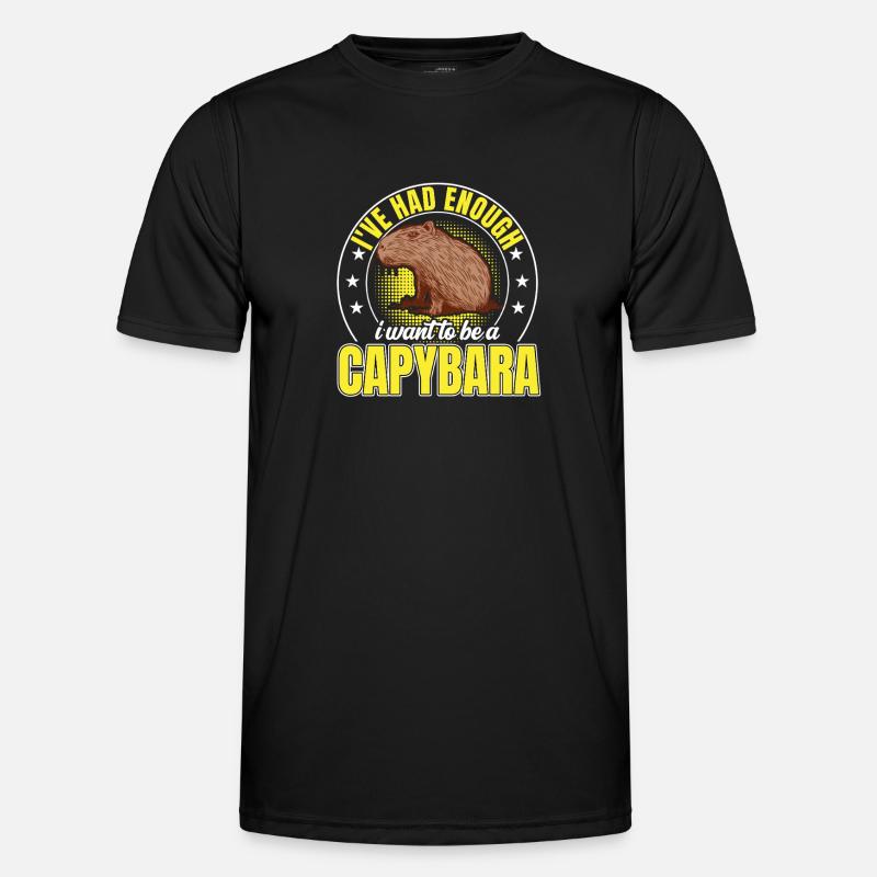 Capybara has enough capybara - Men's Functional T-Shirt - black
