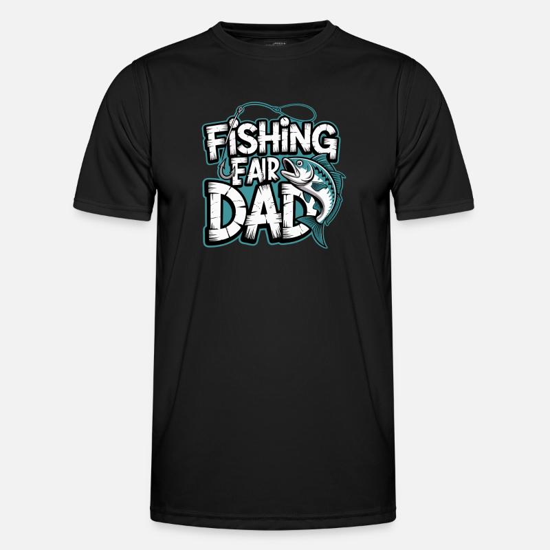 Fischfang Papa Comic Tee - Männer Funktions-T-Shirt - Schwarz