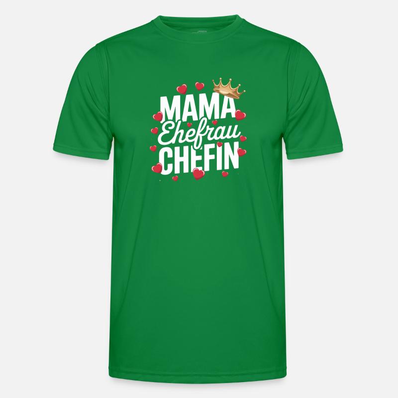  Mama Ehefrau Chefin Krone Herzen Spruch Muttertag Männer Funktions-T-Shirt