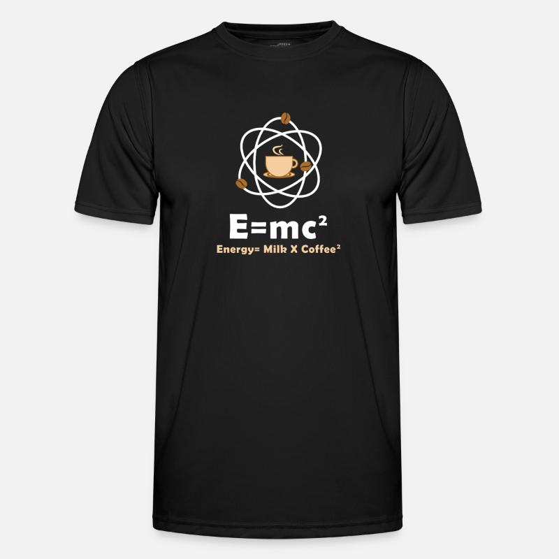 E=mc² Lustiger Physiker Spruch Kaffee Physik - Männer Funktions-T-Shirt - Schwarz