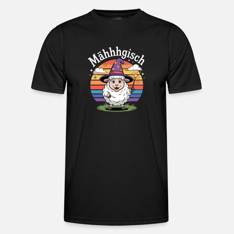 Mähhhgisch Schaf Zauberer Regenbogen - Männer Funktions-T-Shirt - Schwarz