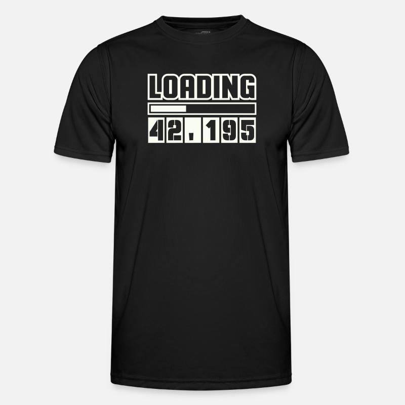 Loading 42,195 Marathon - Männer Funktions-T-Shirt - Schwarz