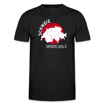 Grindelwald - Männer Funktions-T-Shirt - Schwarz - Vorne - AI Model Male 178 dark (178cm)