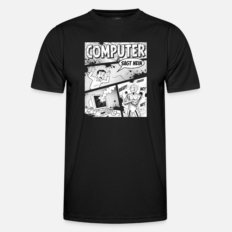 Retro Computer Comic Says No - Men's Functional T-Shirt - black
