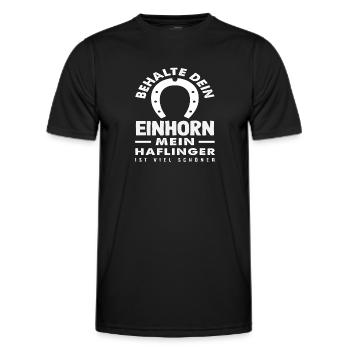 Einhorn Haflinger Pony Reiten Pferdeliebhaber - Männer Funktions-T-Shirt - Schwarz - Vorne - AI Model Male 178 dark (178cm)