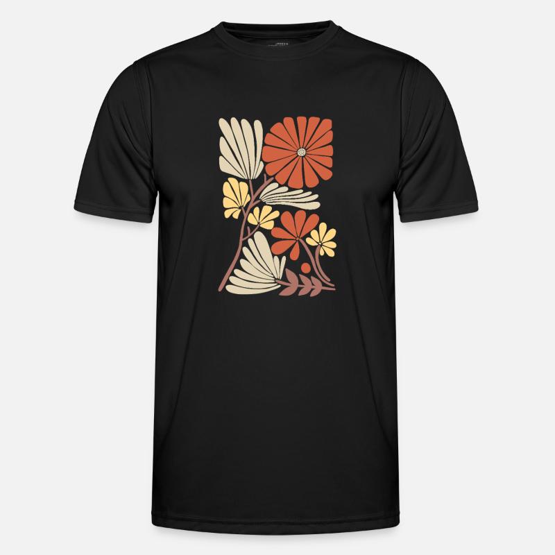 Boho Floral Pattern - Men's Functional T-Shirt - black
