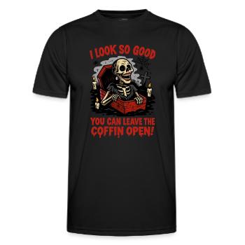 Open Coffin Style - Men's Functional T-Shirt - black - Front - AI Model Male 178 dark (178cm)