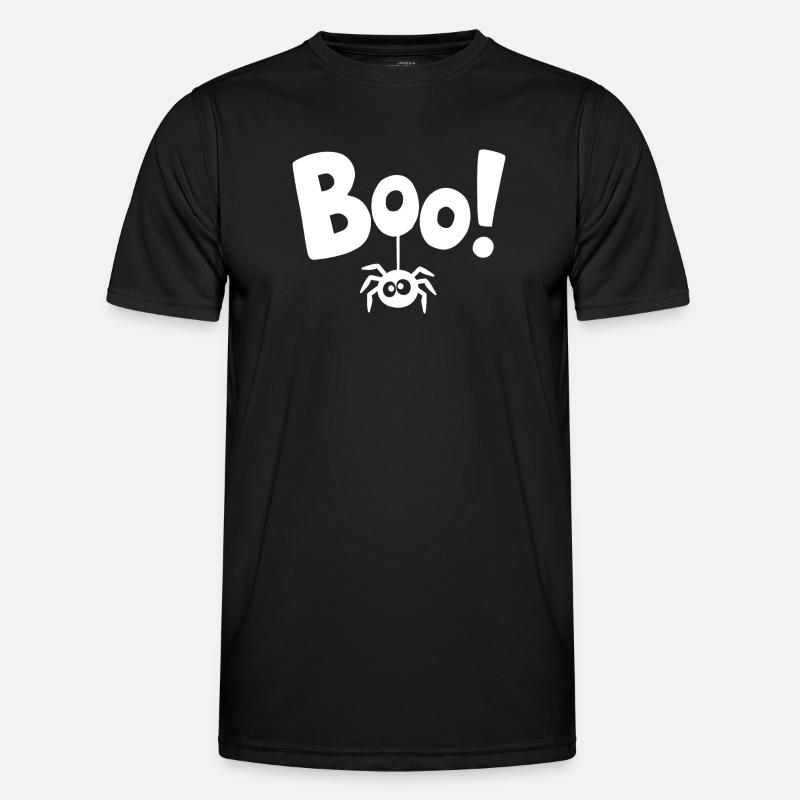 BOO! Funny Spider Statement Saying - Men's Functional T-Shirt - black