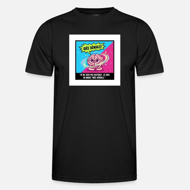 Awesome Idea Brain Pop - Men's Functional T-Shirt - black