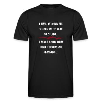Des voix dans ma tête Menaces silencieuses - T-shirt sport Homme - noir - Devant - AI Model Male 178 dark (178cm)