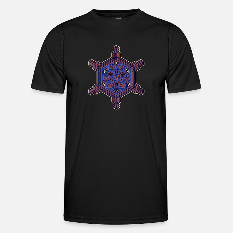Fraktal Evolution Experience Stern Hexagon Muster - Männer Funktions-T-Shirt - Schwarz