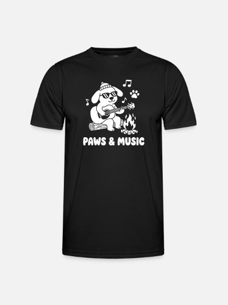 Paw music at the campfire - Men's Functional T-Shirt - black