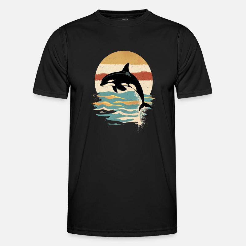 Orca Retro Sunset Ocean - Men's Functional T-Shirt - black