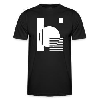 Geometrische Mono Kreis Streifen - Männer Funktions-T-Shirt - Schwarz - Vorne - AI Model Male 178 dark (178cm)