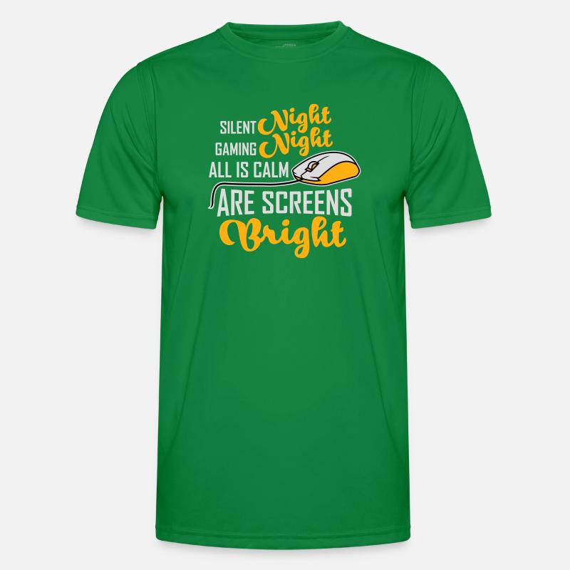 Silent Night Gaming Night All Calm Screens Bright Männer Funktions-T-Shirt