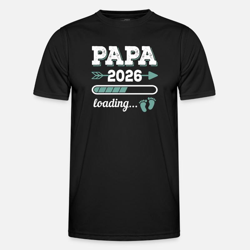 Papa 2026 Loading Werdender Vater Geschenkidee - Männer Funktions-T-Shirt - Schwarz