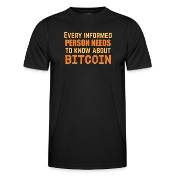 Bitcoin informé - T-shirt sport Homme - noir - Devant - AI Model Male 178 dark (178cm)