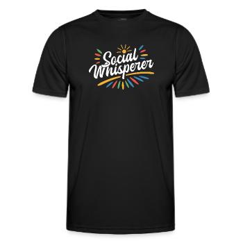 Citation d’un travailleur social Chuchoteur social Travail social - T-shirt sport Homme - noir - Devant - AI Model Male 178 dark (178cm)