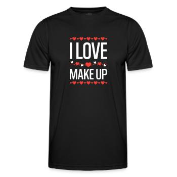J’adore le maquillage design de cœur - T-shirt sport Homme - noir - Devant - AI Model Male 178 dark (178cm)