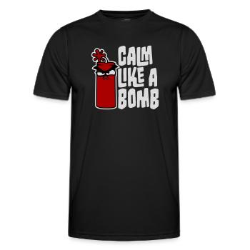 Calm Like Bomb Paradox Irony Humor Explosive Joke - Men's Functional T-Shirt - black - Front - AI Model Male 178 dark (178cm)