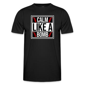 Calm Like Bomb Paradox Irony Humor Explosive Joke - Men's Functional T-Shirt - black - Front - AI Model Male 178 dark (178cm)